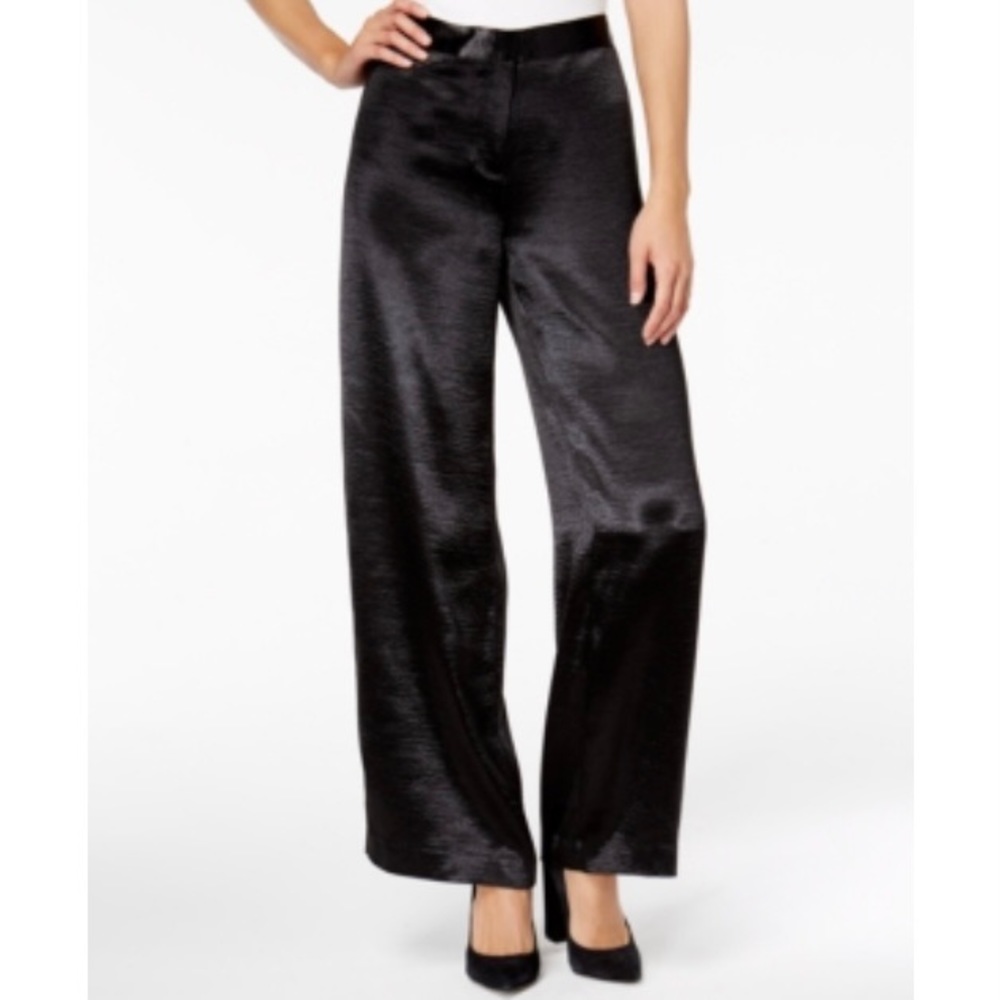 kensie Satin Wide-Leg Pants
